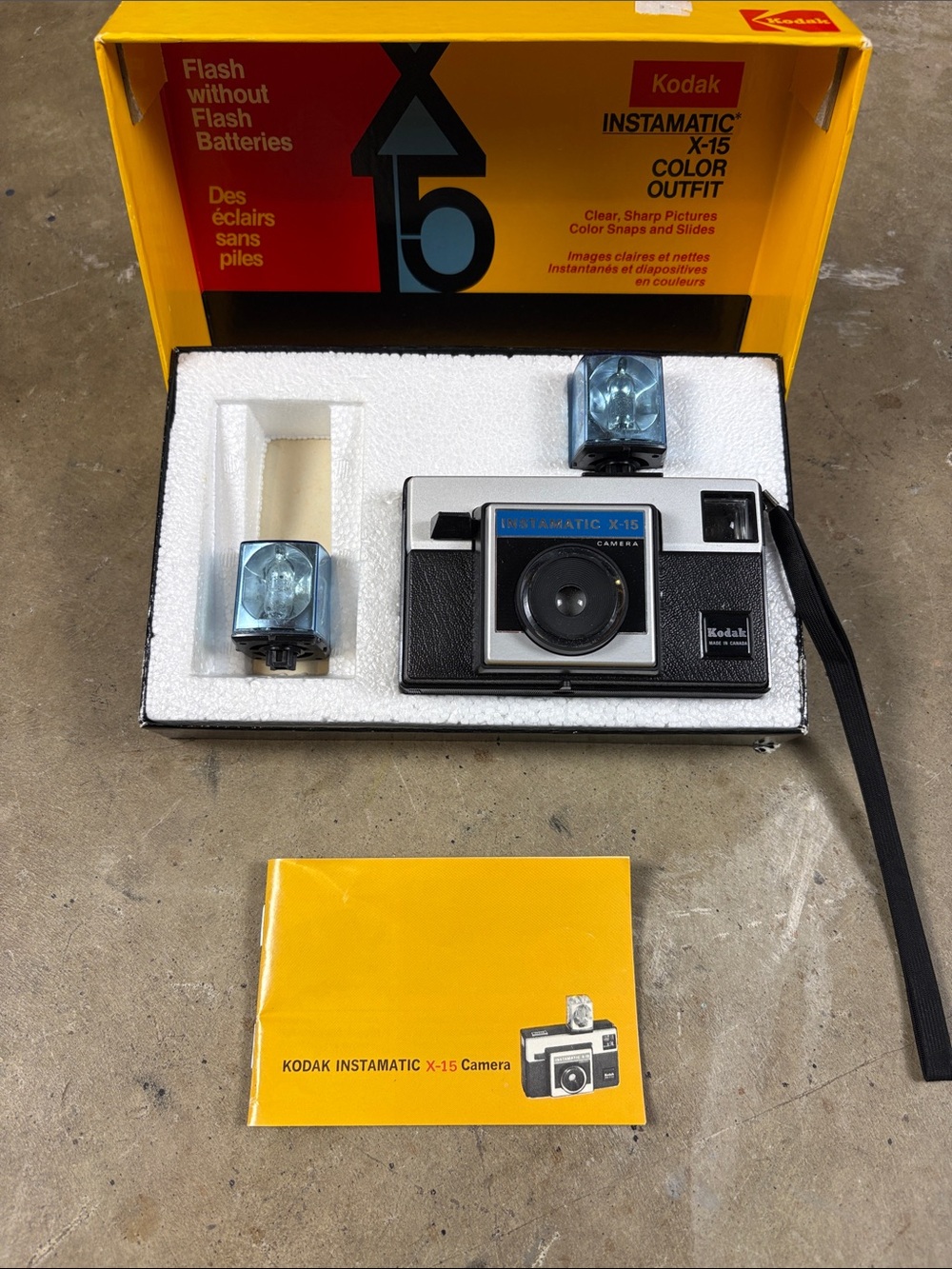 VINTAGE KODAK INSTAMATIC X-15 COLOR OUTFIT 126MM FILM CAMERA IN BOX UNTESTED